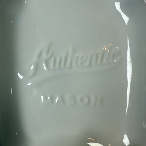 White Ceramic Mason Jar Spoon Rest Farmhouse Kitchen Decor 7.25” x 5.25” - Picture 5 of 5